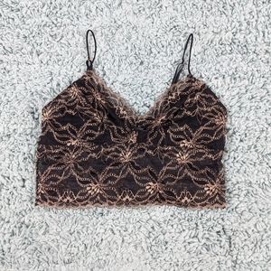 4/$20  Honeydew Black and Bronze Lace Bralette
